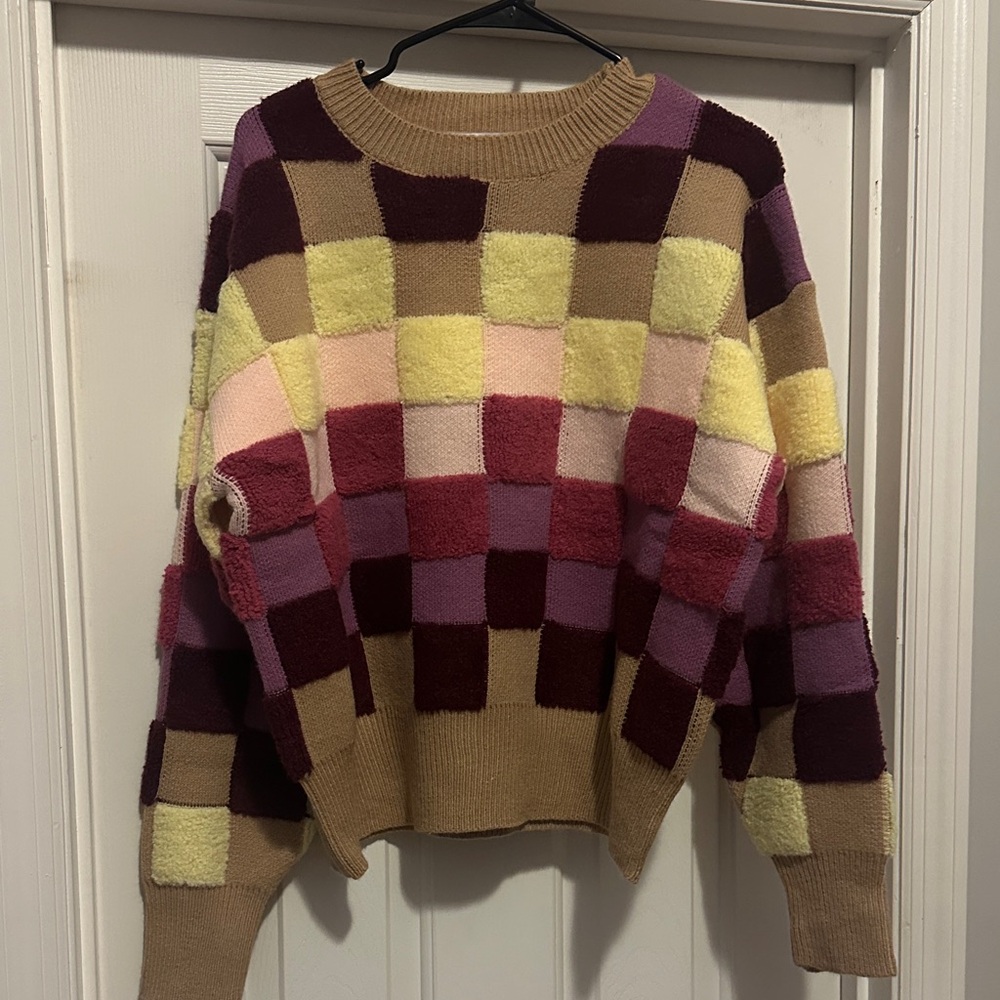 Impressions Multicolor Checkered Women's Sweater